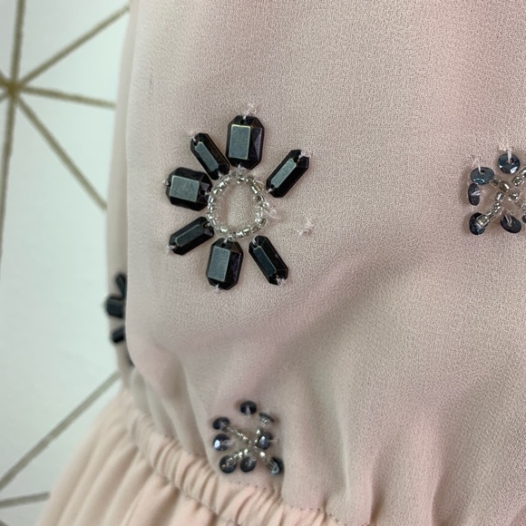 ModCloth Embellished Chiffon Midi Dress Blush S - Picture 10 of 13